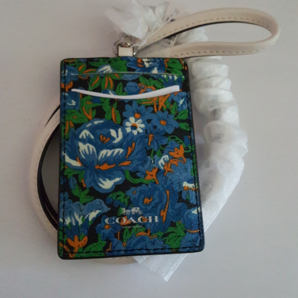 Coach Floral Card Holder Lanyard - Picture 3 of 7